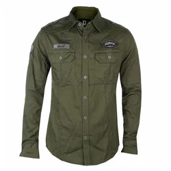 Moška srajca BRANDIT - Luis Vintageshirt with badges - 4023-olive
