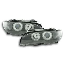 OEM Kristalni farovi Angel Eyes BMW E46 Coupe (03-06), Crni