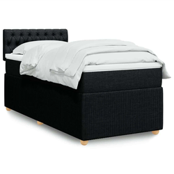 vidaXL vidaXL Box spring postelja z vzmetnico črn 90x190 cm blago, (21291936)