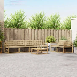 Set vanjskih sofa 7 pcs Bijela i bež 79 x 79 x 37 cm