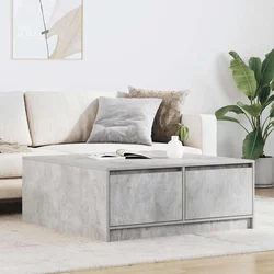 stol za kavu s ladicama beton sivi 100x100x40 cm