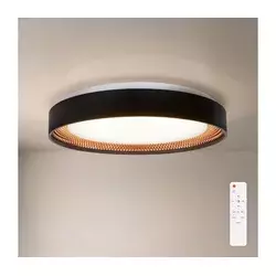 Brilagi - LED plafonsko svetlo WALDO, prigušiva, LED/48W/230V prečnik 40 cm crna/zlatna+daljinski upravljač