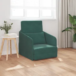 Krevet na razvlačenje Tamnozelena 65 x 80 x 83 cm Baršun