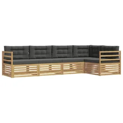 Set vanjskih sofa 5 kom. Bijela i antracit Poliester