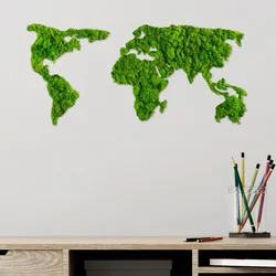 Opviq Zidna dekoracija World Map, 70x32 cm 6 mm, Zelena