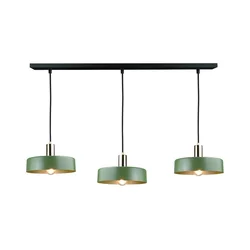 Luster na sajli HAKI 3xE27/60W/230V zelena/crna/sjajni hrom
