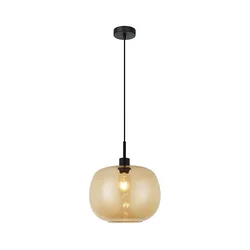 Luster na sajli ALAN 1xE27/40W/230V zadimljeno bež/crna