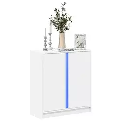 Komoda s LED svjetlima bijela 77x34x85 cm konstruirano drvo
