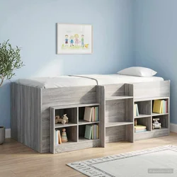 Kreveta za visoko spavanje djece 2 pcs Siva Sonoma 90 x 200 cm