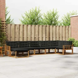 Set vanjskih sofa s jastukom 7 pcs Prirodna i crna