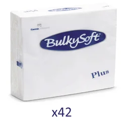 BULKYSOFT Salvete Plus, 40/1, Dvoslojna, 42 pakovanja, 38x38 cm, Bela