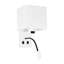 Magnum 2 Wall Lamp 1X40W E27+3W Led Square Shade White