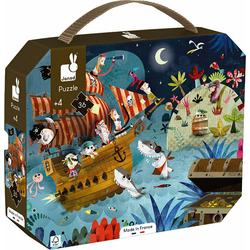 Janod Puzzle Lovci na zaklade 36 delov