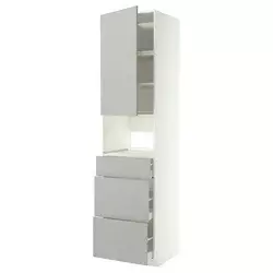 METOD / MAXIMERA Visoki element za ugradne uređaje, bela/Havstorp svetlosiva, 60x60x240 cm