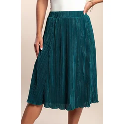 Plus size plisirano krilo, zeleno