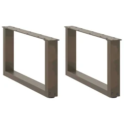 Noge za klub stolić U-oblik 2 kom Prirodni čelik 60 x (30-31) cm Čelik