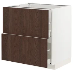 METOD / MAXIMERA Pod.element, 2fronta/2vis.fioke, bela/Sinarp smeđa, 80x60 cm