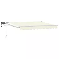 Ručna zlačivna tenda s LED diodama Krema i bijela 3 x 2,5 m