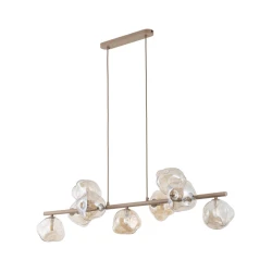 Luster na sajli LAVA 9xG9/8W/230V bež/zadimljeno bež