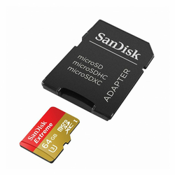 SANDISK spominska kartica MicroSDHC Extreme 64GB + adapter