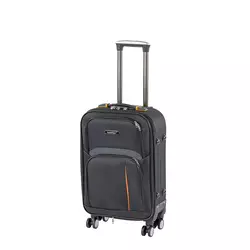 Lahki kabinski kovček TraveLux z mehkim snemljivim kolesom 55x40x20 cm črn