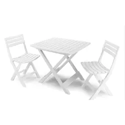 Ipae ProGarden camping set - Sklopivi Set sa 2 Stolice i Stolom - Beli
