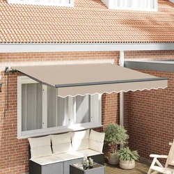 Skrovita tenda Bež 250 x 200 cm tkanina