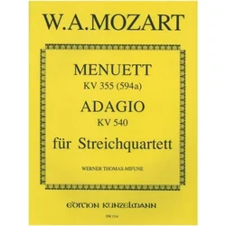 MOZART:MENUETT KV 355,ADAGIO KV 540 STRING QUARTET