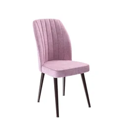 Hanah Home set trpezarijskih stolica Platinum 4 kom, roze tkanina Jerry, braon metalne noge