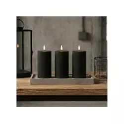 SET 3x LED sveće BRILLO LED/2xAA 15 cm, crne, sa daljinskim upravljačem