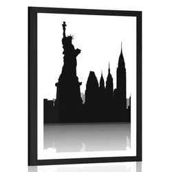 Plakat s paspartujem mednarodni simboli metropol - 40x60 silver