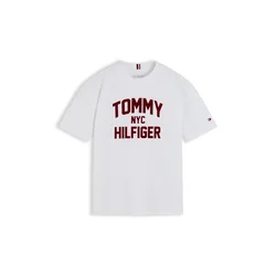 TOMMY HILFIGER Majica temno rdeča/off-bela