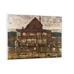 Canvas Slika na platnu House with Shingle Roof, Egon Schiele, Sa ramom, 100 x 75 cm, Crni