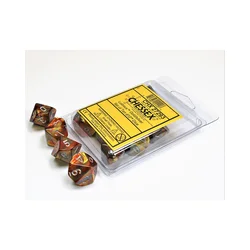 Kockice Chessex - Lustrous - Polyhedral - Gold & Silver - Set of Ten d10s
