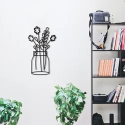 Wallity Zidna dekoracija Flower 3, 40x70 cm, 1.2mm, Crna