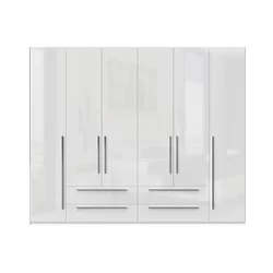 JELA PLAKAR P64/PN - kolekcija Piano - Kristalno bela/Kristalno Bela HG Lak - 272x224x56 cm