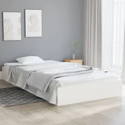 vidaXL Posteljni okvir bel iz trdnega lesa 100x200 cm