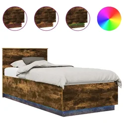 Vidaxl Konstrukcija postelje Dimljeni oreh 90 x 190 cm Konstruiran les