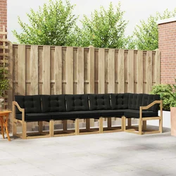Set vanjskih sofa s jastukom 6 pcs Bijela i crna