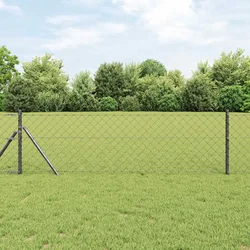 Stup za ogradu Siva 25 x 0,4 m (mreža 60 x 60 mm) Čelik i PVC