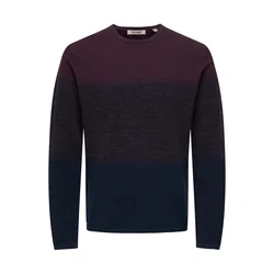 Only & Sons Pulover ONSFELIX ultra mornarsko modra / ciklama / vinsko rdeča