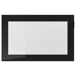 GLASSVIK Staklena vrata, crna/bistro staklo, 60x38 cm