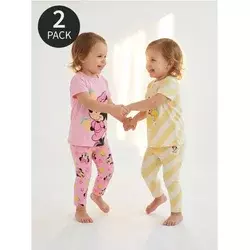 Sinsay - Pamučne majice sa printom 2 kom Minnie Mouse - krem