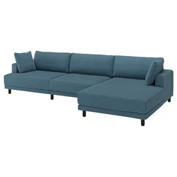 UPPAKRA Modularna sofa s 4,5 sedišta, s lenjivcem, desno/Axvall tamnosiva-plava