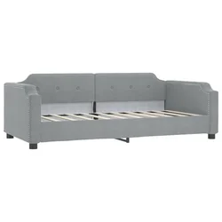 Vidaxl Raztegljiva postelja svetlo siva 80x200 cm blago