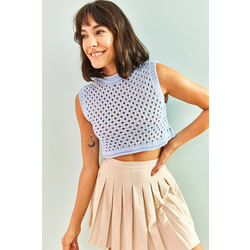 Bianco Lucci Womens Patterned Knitwear Blouse