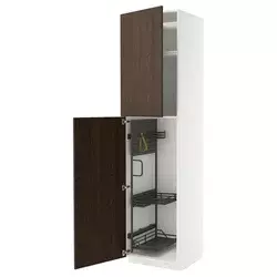 METOD Visoki element-ostava, bela/Sinarp smeđa, 60x60x240 cm