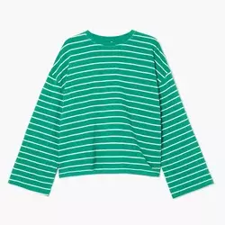 Cropp - Prugasta majica - green