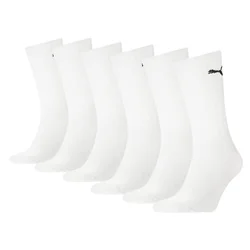 PUMA Unisex Crew Socks 6 pack, Clothing, White, 35-38