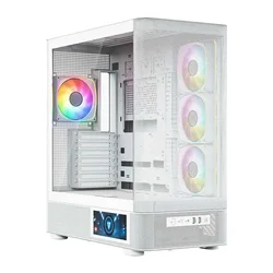 Modecom MODECOM Volcano AQ400 ARGB PC ohišje - Midi Tower, bela, s steklom